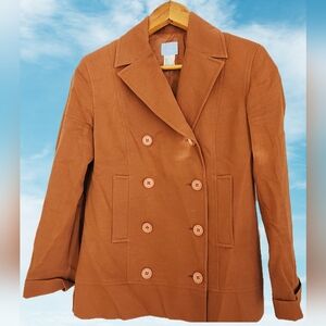 Vintage terracotta double breasted coat jacket Urchin by Mark Eisen sz 2 1990s